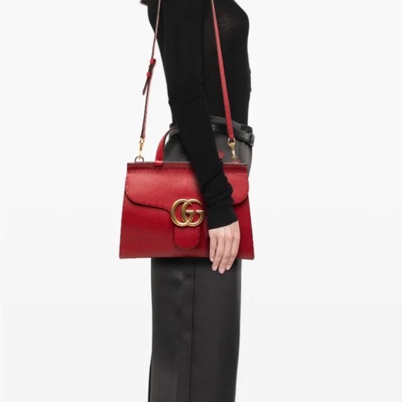 Gucci GG Marmont Top Handle Bag with Crossbody Strap and COA - Picture 2 of 16